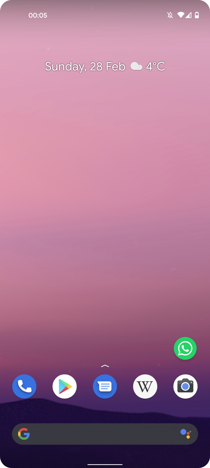 Stub on the home screen