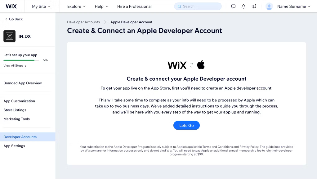 Setting expectations before a long, external Apple Developer process